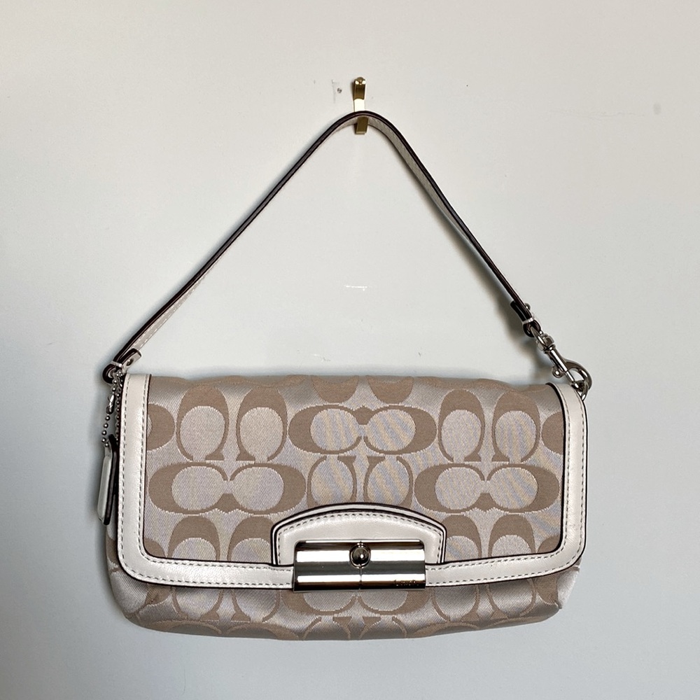 Pristine condition authentic white and off white coach purse